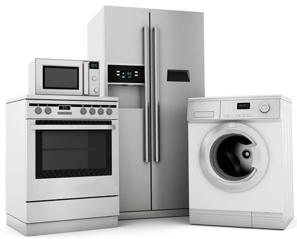 Eletrodomésticos atendidos: geladeira, máquina de lavar, forno e micro-ondas